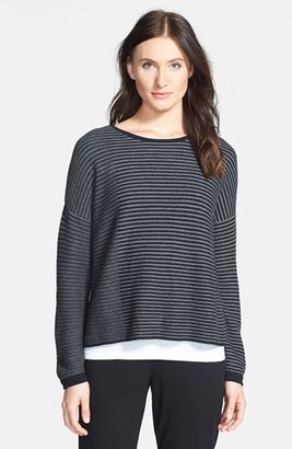Eileen Fisher Stripe Bateau Neck Sweater (Online Only)