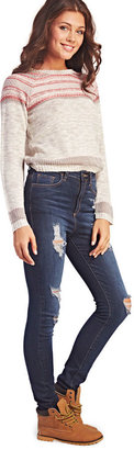 Wet Seal Cozy Striped Marled Knit Sweater