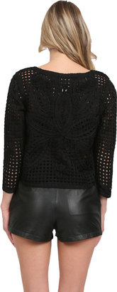 Yoana Baraschi Lace Grid Jacket in Black
