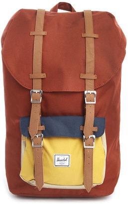 Herschel Little America brick-red tricolour backpack