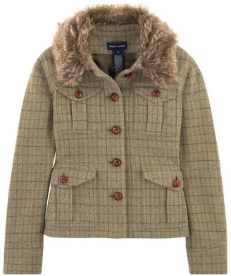 Ralph Lauren Tweed jacket with a fur collar