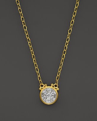 Gurhan 24K Yellow Gold Moonstruck Single Drop Pendant Necklace with Pavé Diamonds, 15"