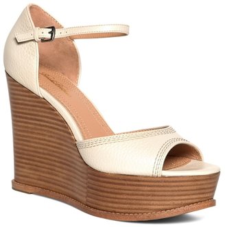 Brooks Brothers Tumbled Calfskin Stacked Wedges