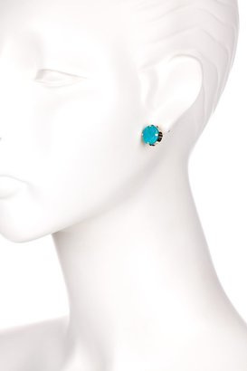 Zooey Cam & Round Turquoise Stud Earrings