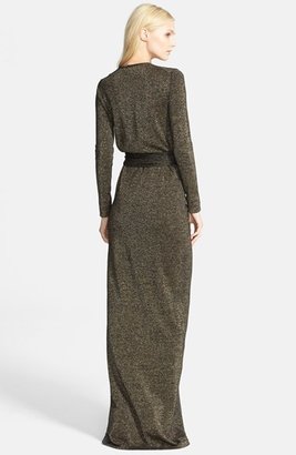 Diane von Furstenberg 'Emma' Metallic Knit Wrap Dress