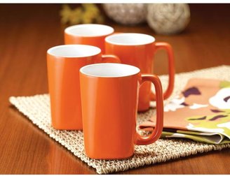 Rachael Ray Round and Square 4-Piece Mug Set in Tangerine