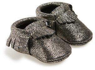 Nordstrom Freshly Picked Crackle Leather Moccasin (Baby & Walker Exclusive)
