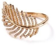 Anthropologie Liven Co. Diamond Feather Ring in 14k Rose Gold