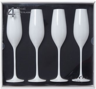 Linea Ghost white flute glass s/4