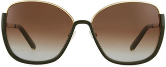 Chloé Universal Fit Danae Butterfly Sunglasses, Gold/Green