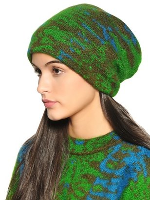 M Missoni Mohair Wool Blend Jacquard Knit Hat