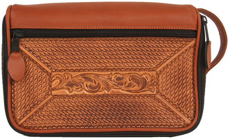 Will Leather Goods Tooled Leather Travel Kit, Tan