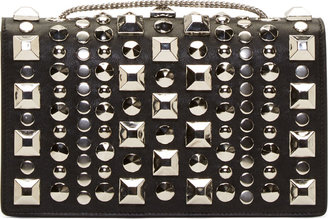 Saint Laurent Black Leather Silver-Studded Small Betty Bag