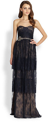 Notte by Marchesa 3135 Strapless Tiered Lace Gown