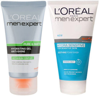 L'Oreal Men Expert Duo- Hydra Sensitive Soothing Wash & Pure & Matte Anti-Shine Gel