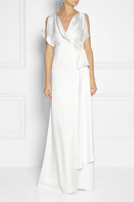 Temperley London Rosemary wrap-effect silk-satin gown