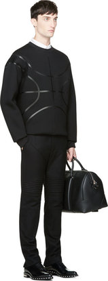 Givenchy Black Felt Moto Trousers