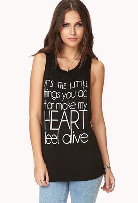 Forever 21 Crazy Hearts Knotted Muscle Tee