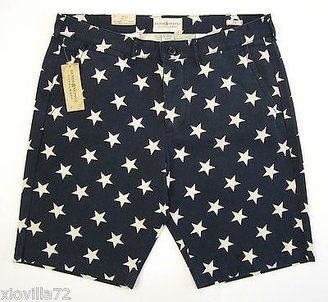 Denim & Supply Ralph Lauren Men Polo Slim Fit Military Star Print Blue Shorts