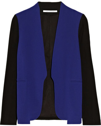 Diane von Furstenberg Paulette two-tone crepe blazer