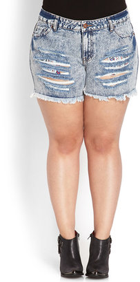 Forever 21 FOREVER 21+ Out West Distressed Shorts