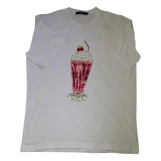 Markus Lupfer White T-Shirt With Embellished Ice Creammilk Shake Design