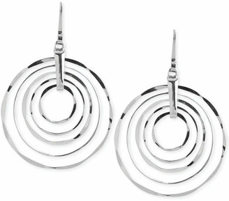 Robert Lee Morris Soho Large Silver-Tone Hammered Ring Orbital Earrings