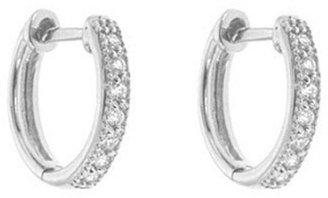 Jude Frances Small Diamond Hoops in Silver