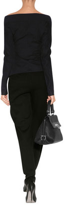 Donna Karan Leather Trimmed Jacket in Black