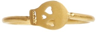 Dogeared Gold Plated Sideways Skull Ring
