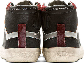Golden Goose Charcoal & Burgundy Distressed 2.12 Sneakers