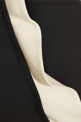 Valentino Two-tone wool and silk-blend crepe mini dress