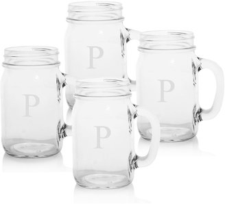 Cathy's Concepts 4-pc. Monogram Old-Fashioned Drinking Jar Set