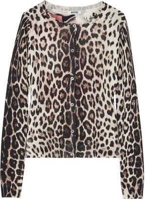Moschino Cheap & Chic Moschino Cheap and Chic Leopard print silk blend cardigan