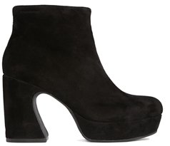 Vagabond Tereza Black Suede Platform Ankle Boots - Black