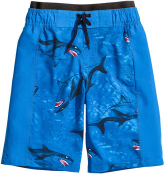 H&M Patterned Swim Shorts - Blue - Kids