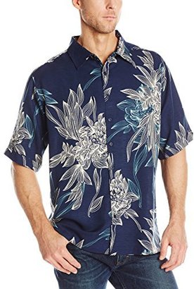 Cubavera Men's Big-Tall Short Sleeve Rayon Tropical All Over Print Shirt
