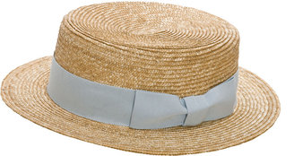 Anthony Peto Straw boater hat for Vogue’s Fashion’s Night Out