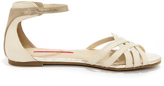 C Label Lili 1 Nude and Gold Ankle Strap Sandals