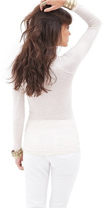 Forever 21 Heathered Long-Sleeve Top