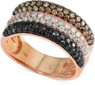 Effy Confetti by Multicolor Diamond Triple-Row Ring (1-3/4 ct. t.w.) in 14k Rose Gold