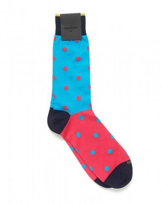 Duchamp Pink And Aqua Spot Socks