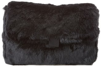 Hat Attack Faux Fur Clutch (Black) - Bags and Luggage