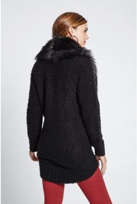 GUESS Long-Sleeve Faux-Fur Cocoon Cardigan