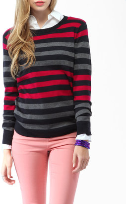 Forever 21 Striped Colorblock Sweater