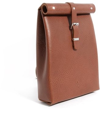 Chloe Stanyon Roll Top Leather Backpack in Tan