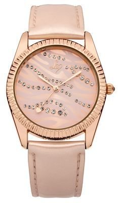 Lipsy Ladies pale pink patent strap watch with pink dial