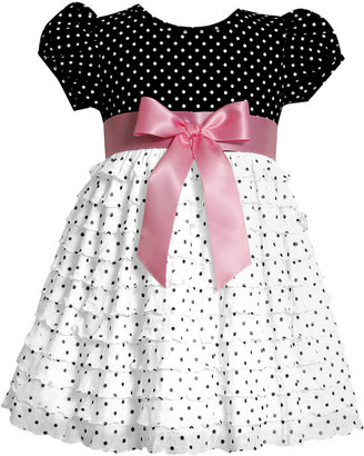 Bonnie Baby Dress, Baby Girls Eyelash Polka-Dot Dress