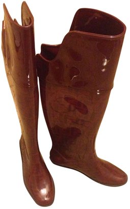 Fendi Burgundy Rubber Boots