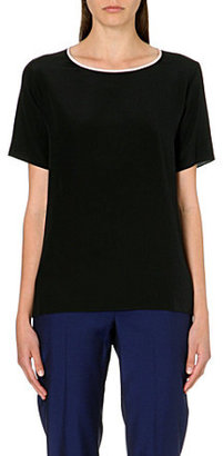 Paul Smith BLACK Contrast-collar silk t-shirt